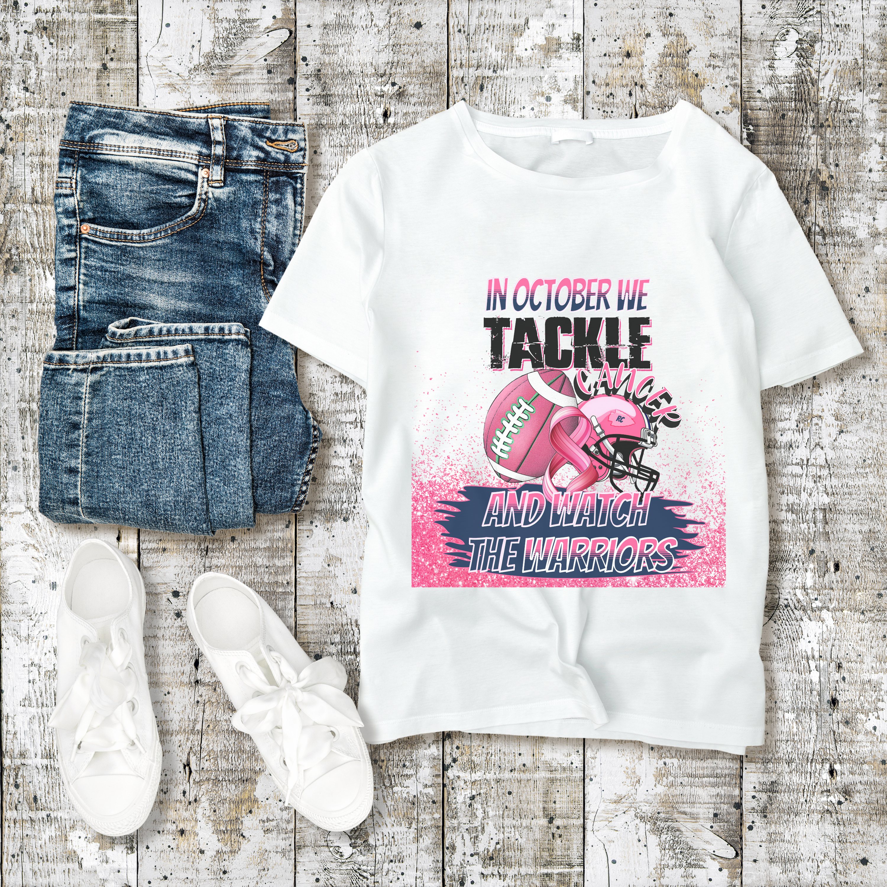 Tackle Cancer Graphic Tee/Sweatshirt Customize with Your Team and Colors