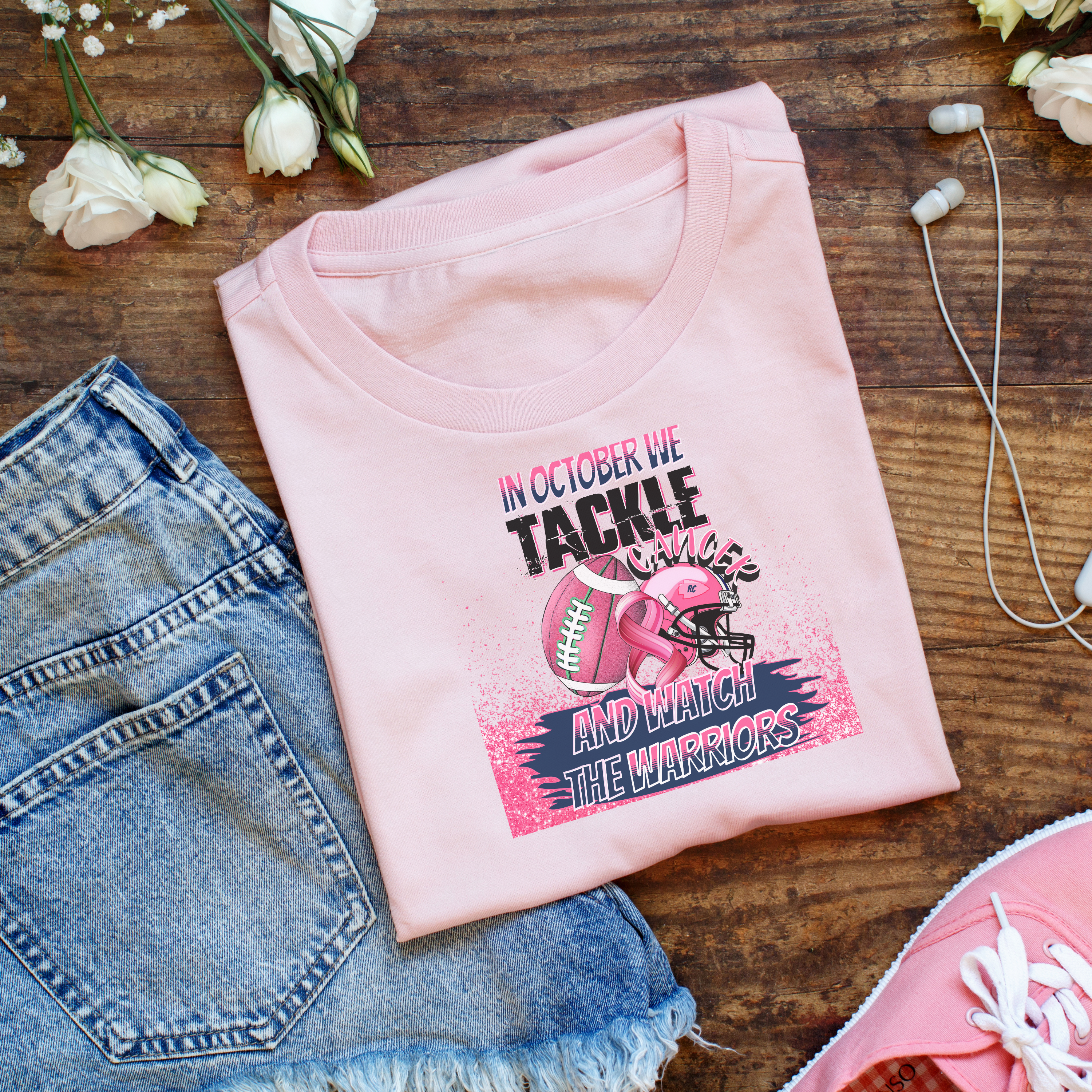 Tackle Cancer Graphic Tee/Sweatshirt Customize with Your Team and Colors