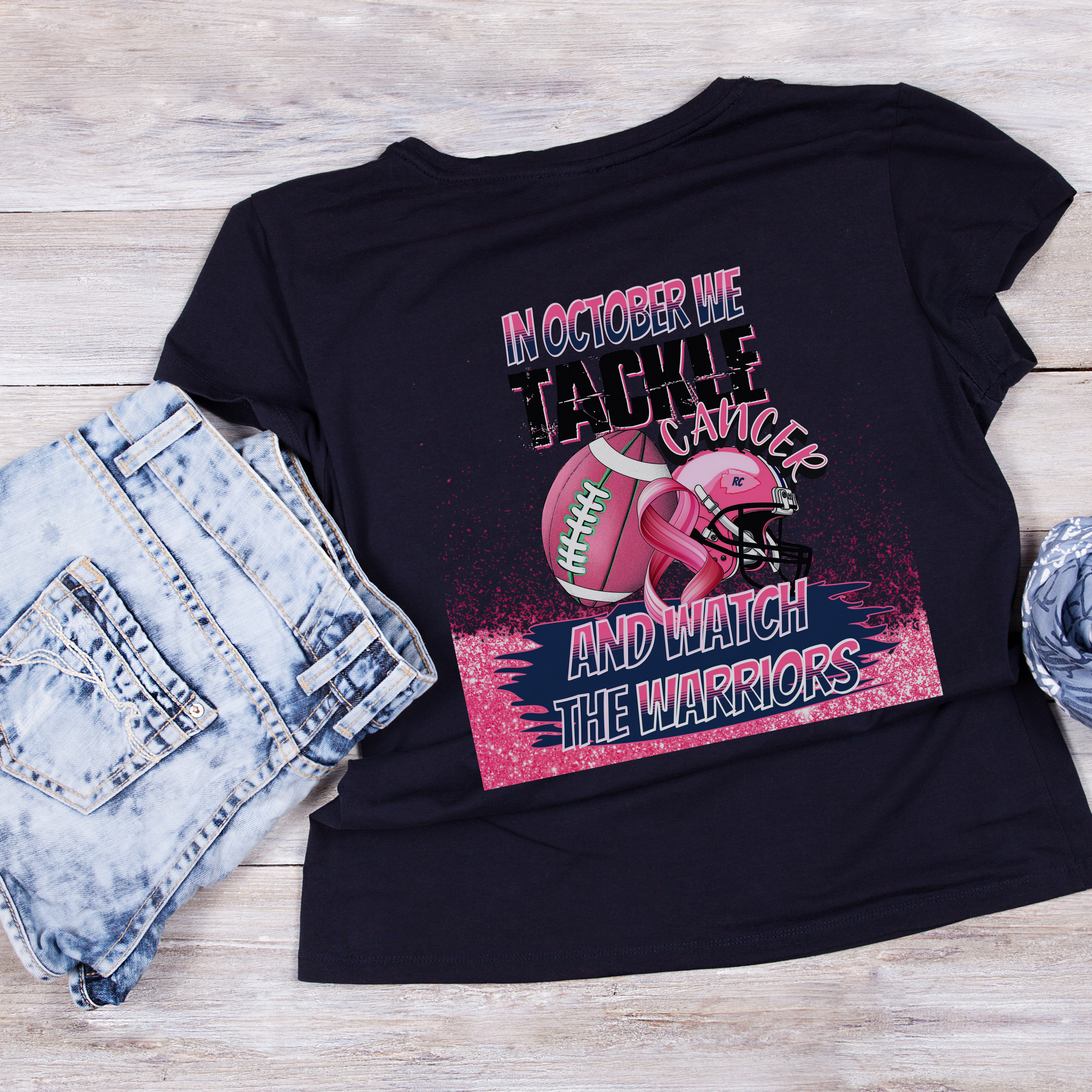 Tackle Cancer Graphic Tee/Sweatshirt Customize with Your Team and Colors