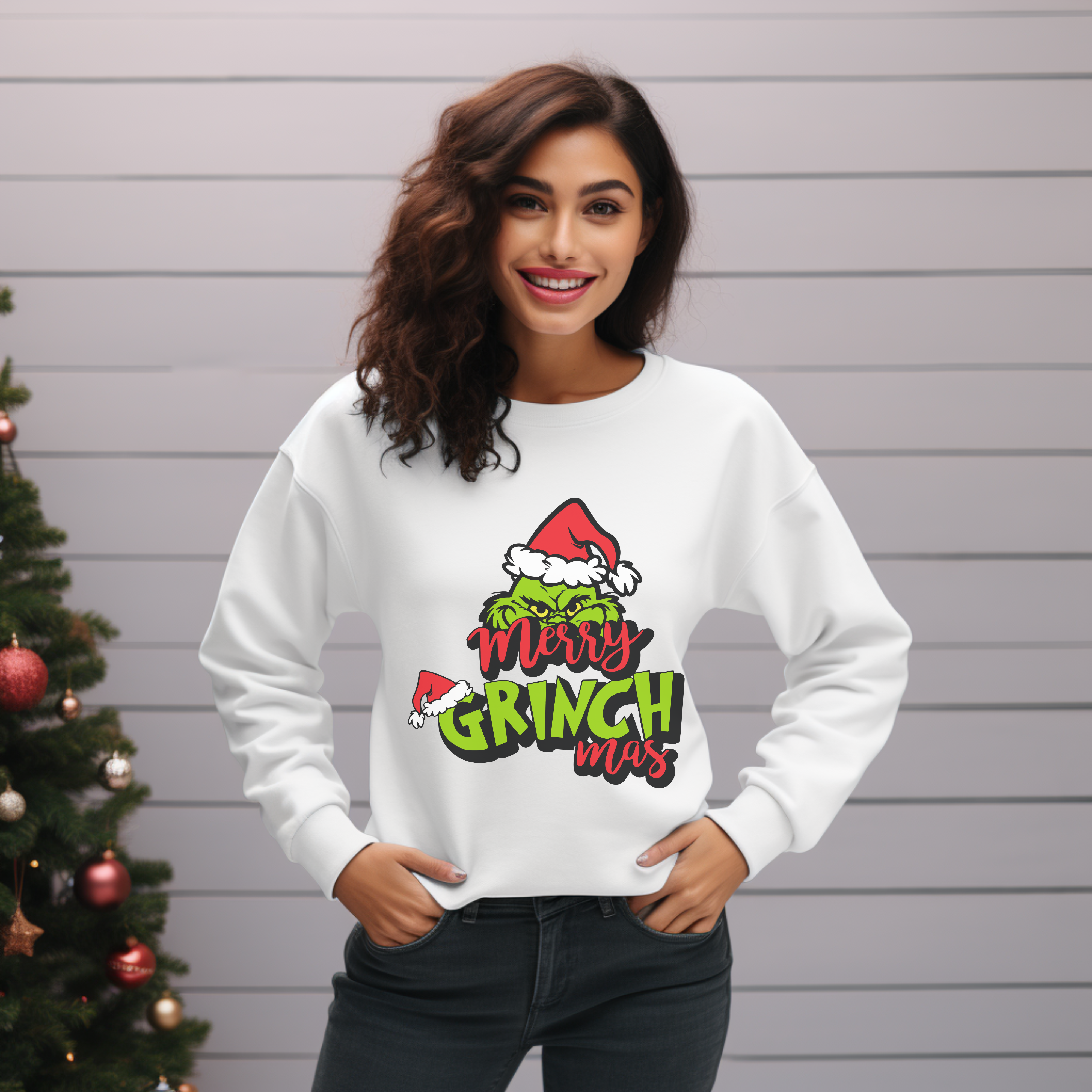 Merry Grinchmas Christmas Sweatshirt, The Grinch Christmas Sweatshirt, Womens Christmas Sweatshirt, Grinchmas Shirts, Christmas Graphic Tee Free Shipping, Cotton Shirt Gift For Her