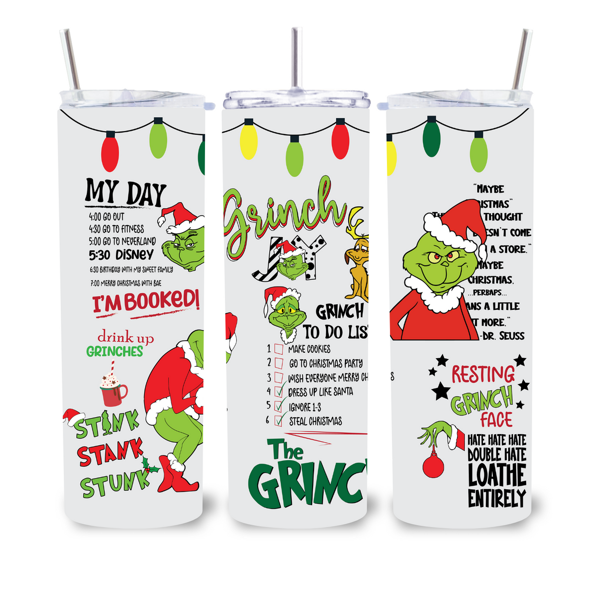 The Grinch Christmas Tumbler 20oz Skinny tumbler