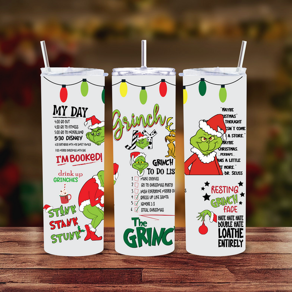 The Grinch Christmas Tumbler 20oz Skinny tumbler