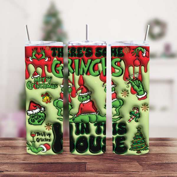 Grinches In This House 20oz Skinny tumbler