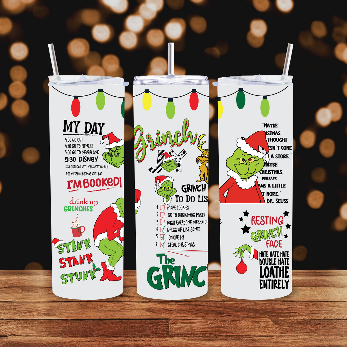 The Grinch Christmas Tumbler 20oz Skinny tumbler