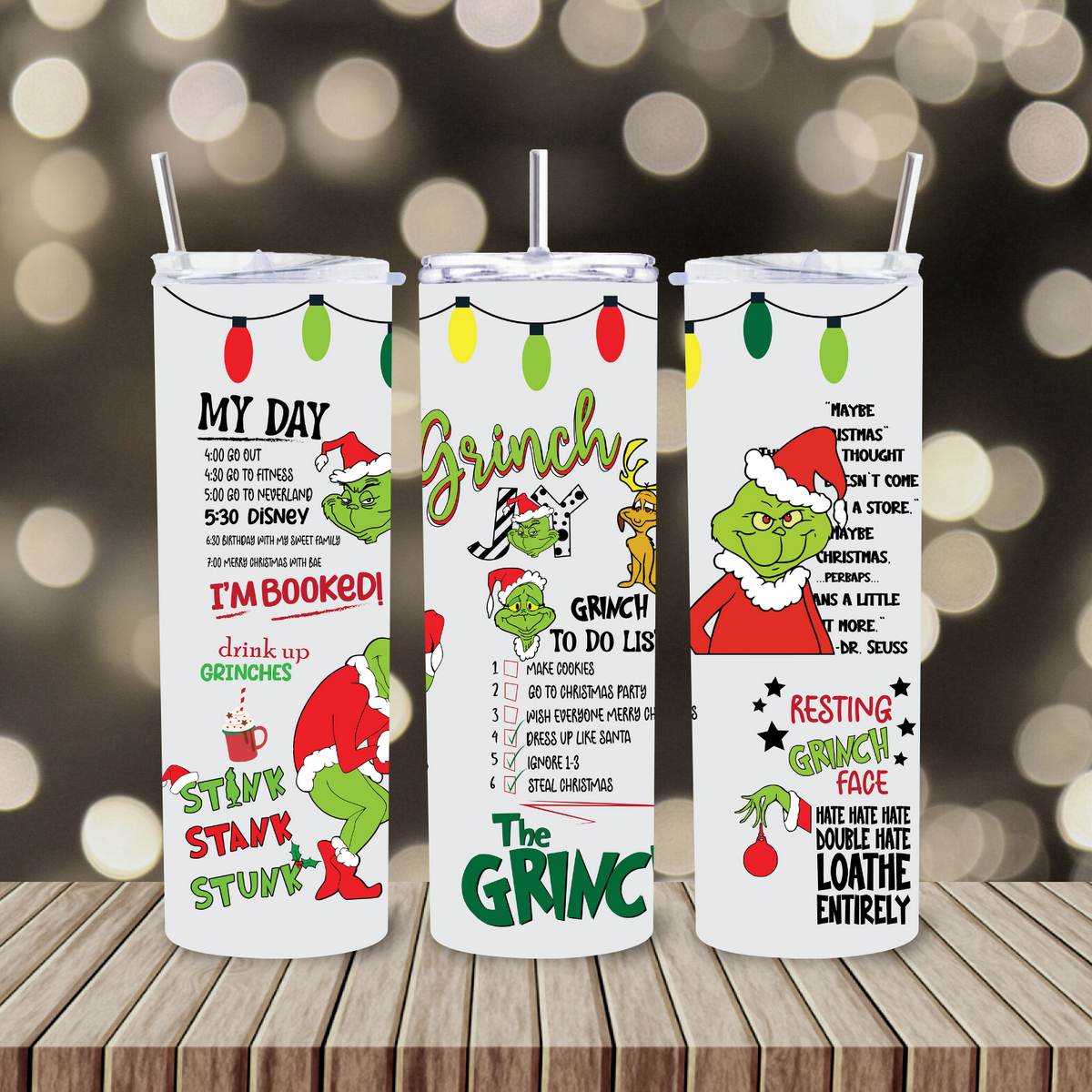 The Grinch Christmas Tumbler 20oz Skinny tumbler