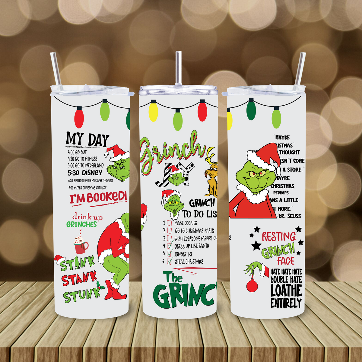 The Grinch Christmas Tumbler 20oz Skinny tumbler