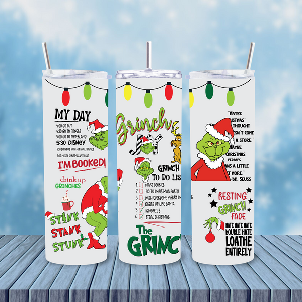 The Grinch Christmas Tumbler 20oz Skinny tumbler