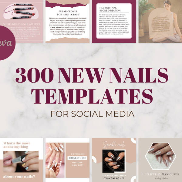 300 Nail Templates for Social Media