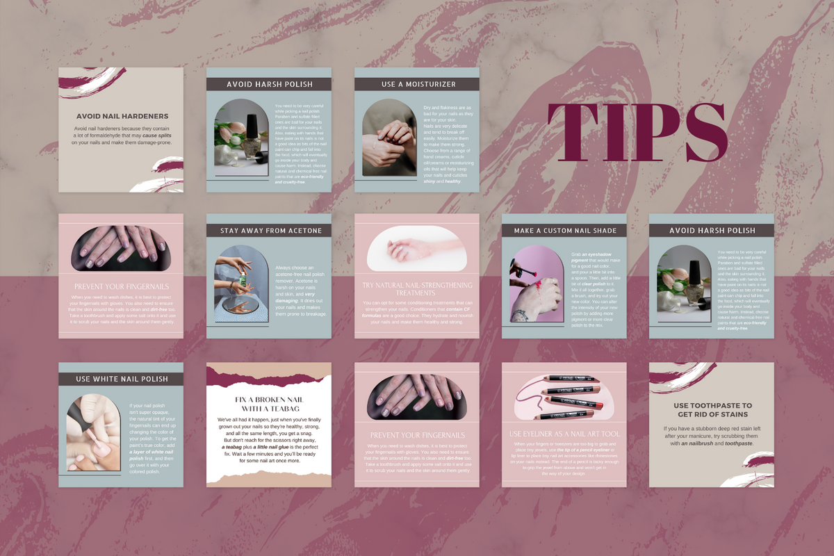 300 Nail Templates for Social Media