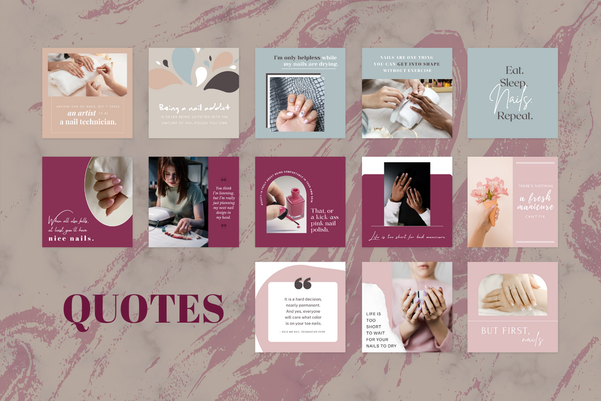 300 Nail Templates for Social Media